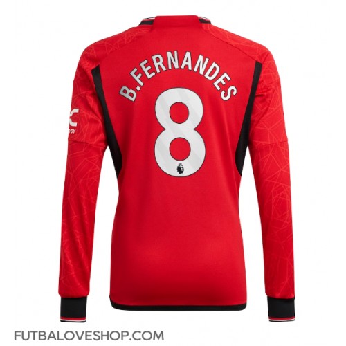 Dres Manchester United Bruno Fernandes #8 Domáci 2023-24 Dlhy Rukáv